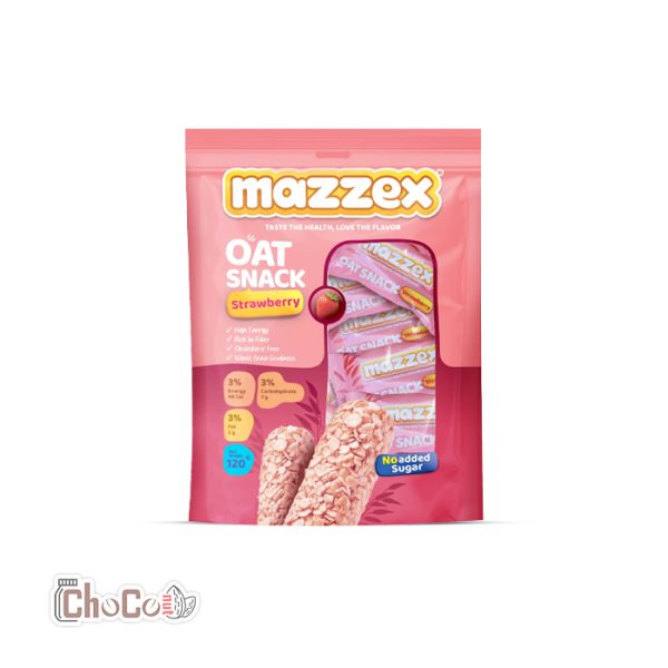 اسنک غلات مازکس بدون شکر با طعم توت فرنگی |‌ Mazzex