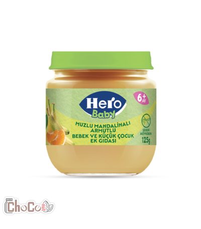 پوره میوه هیرو طعم موز، نارنگی و گلابی +6ماه | Hero baby