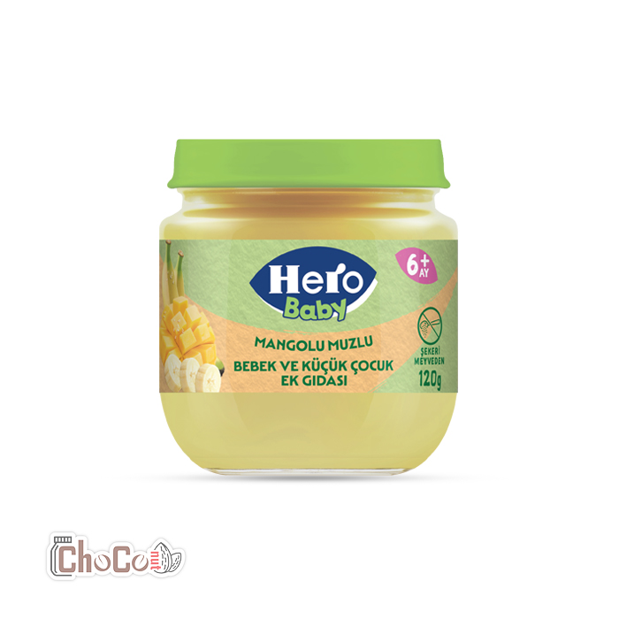 پوره میوه هیرو طعم انبه و موز +6ماه | Hero baby