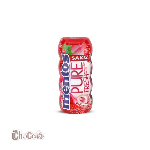آدامس منتوس قوطی عسلی 30گرم توت فرنگی | MENTOS GUM