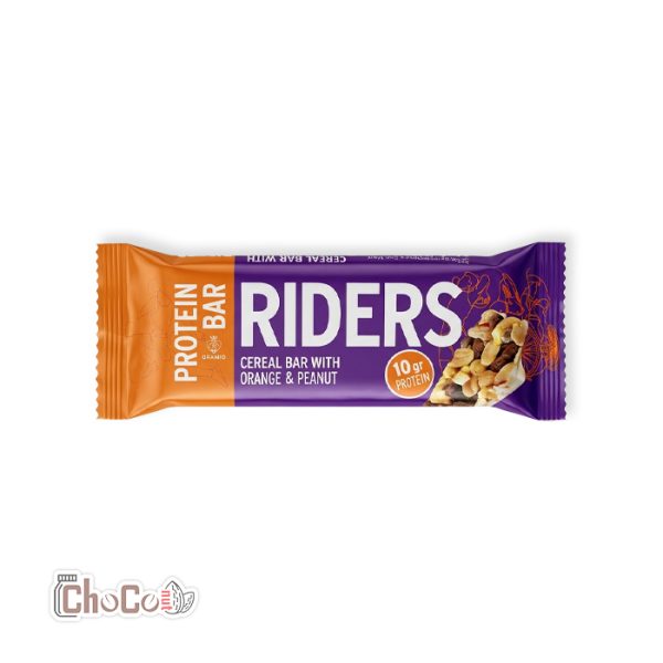 پروتئین بار رایدرز با طعم پرتقال و بادام زمینی 50گرم | Riders Protein Bar